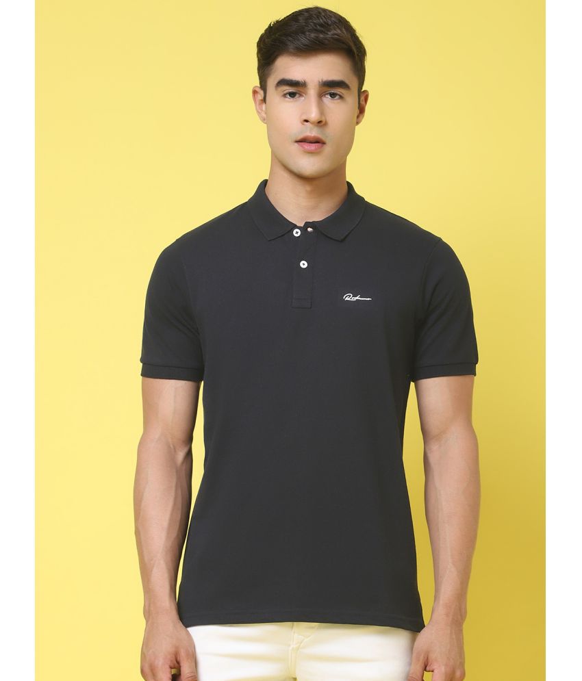     			Rodamo Cotton Blend Regular Fit Solid Half Sleeves Men's Polo T Shirt - Navy ( Pack of 1 )