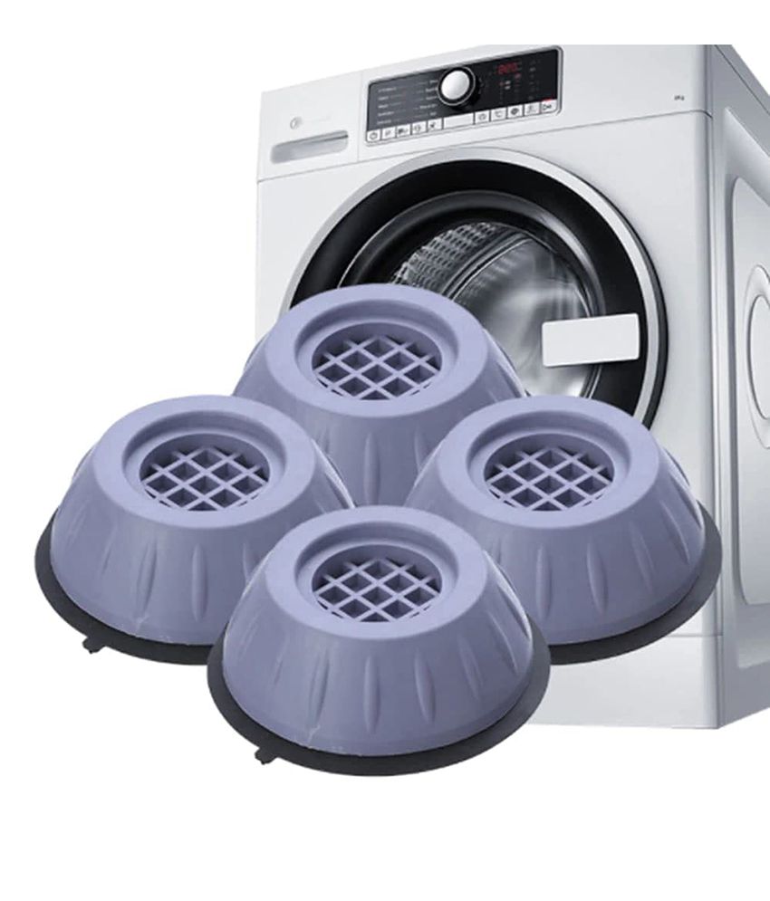     			HOMETALES Plastic Washing Machine Stand / Anti Vibration Pads / Washer Foot Pads / Dryer Heightening Pads,Grey (4U)