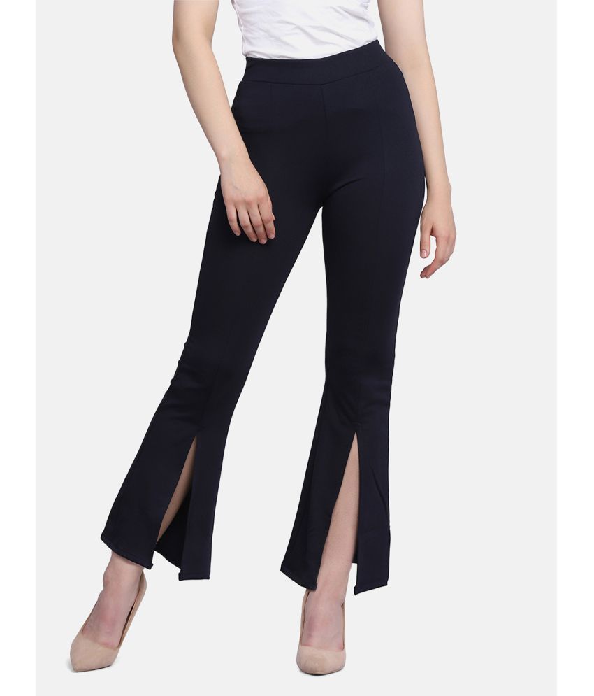     			BuyNewTrend Navy Lycra Slim Women's Casual Pants ( Pack of 1 )