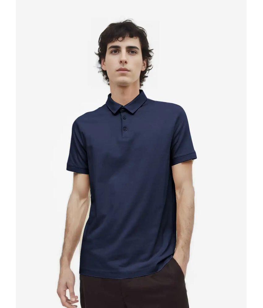     			Radprix Cotton Regular Fit Solid Half Sleeves Men's T-Shirt - Navy Blue ( Pack of 1 )