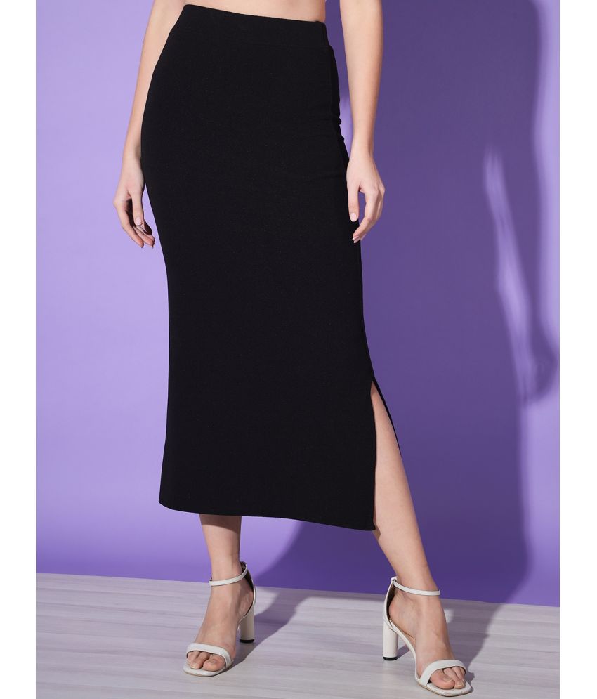     			BuyNewTrend Black Polyester Women's Straight Skirt ( Pack of 1 )