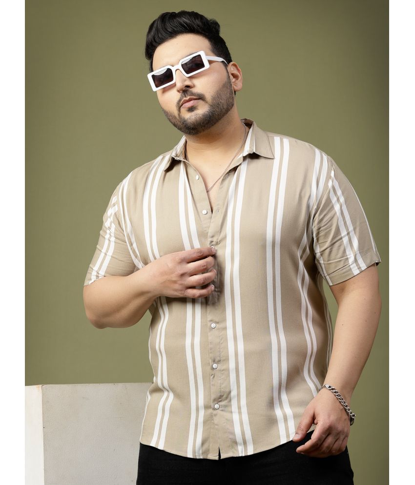     			Rigo Rayon Slim Fit Printed Half Sleeves Men's Casual Shirt - Beige ( Pack of 1 )