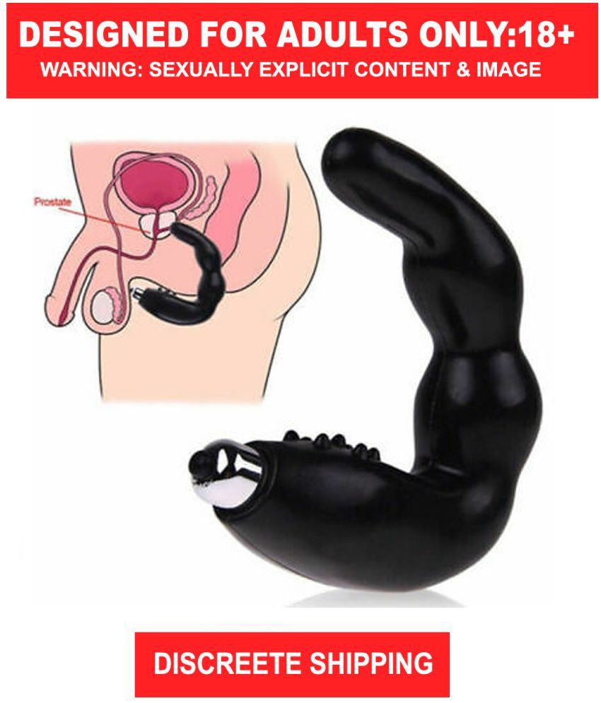     			Black Prostate Anal Beads Plug Vibrator Sex Toy U shaped Curvod Silicone Massage