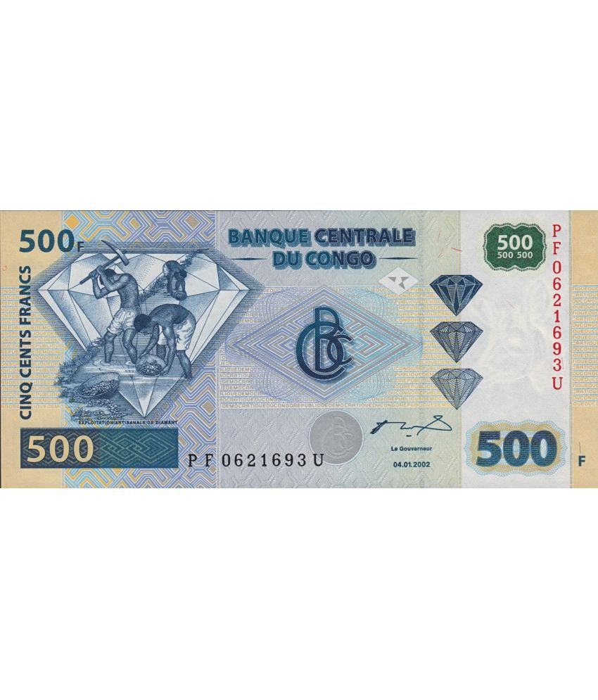     			Congo 500 Francs Top Grade Beautiful Gem UNC Banknote