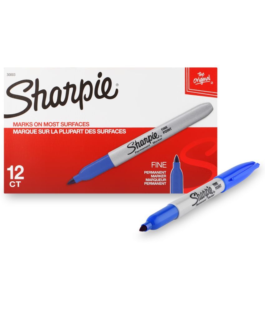     			Sharpie Fine Permanent Marker (Set of 12, Blue)