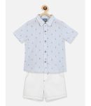 Nauti Nati Pack of 1 Boys Cotton Shirt & Shorts ( Blue )