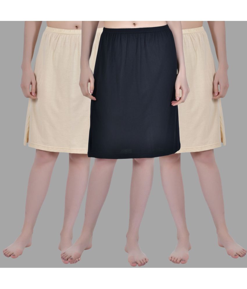     			AIMLY Beige Cotton Women's Straight Skirt ( Pack of 3 )