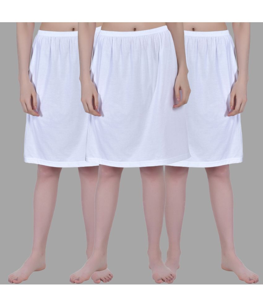     			AIMLY White Cotton Women's Straight Skirt ( Pack of 3 )