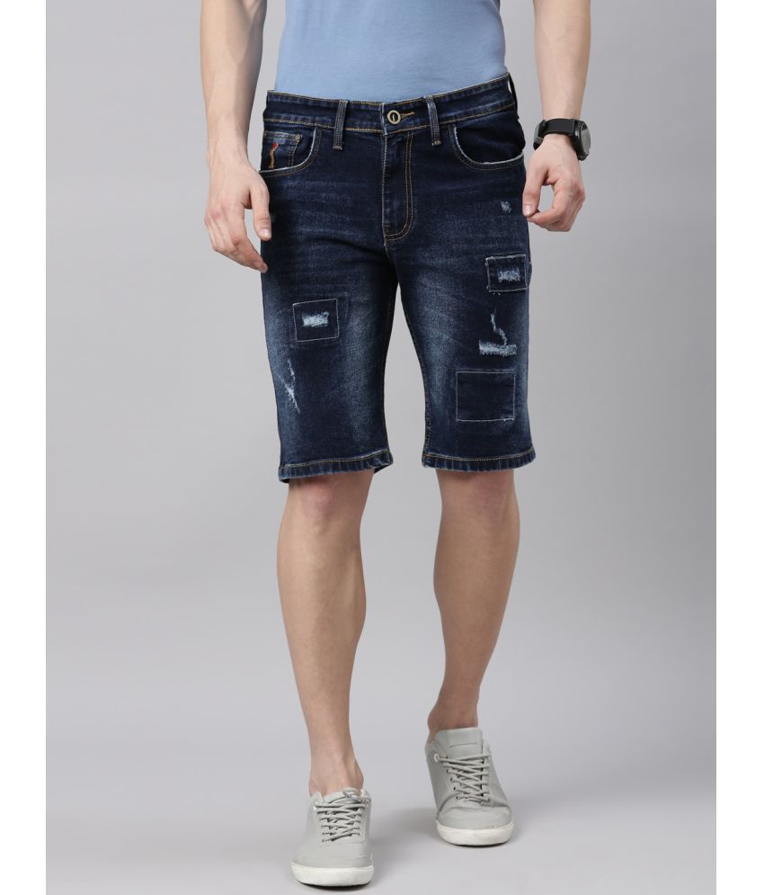    			CINOCCI Navy Cotton Men's Denim Shorts ( Pack of 1 )
