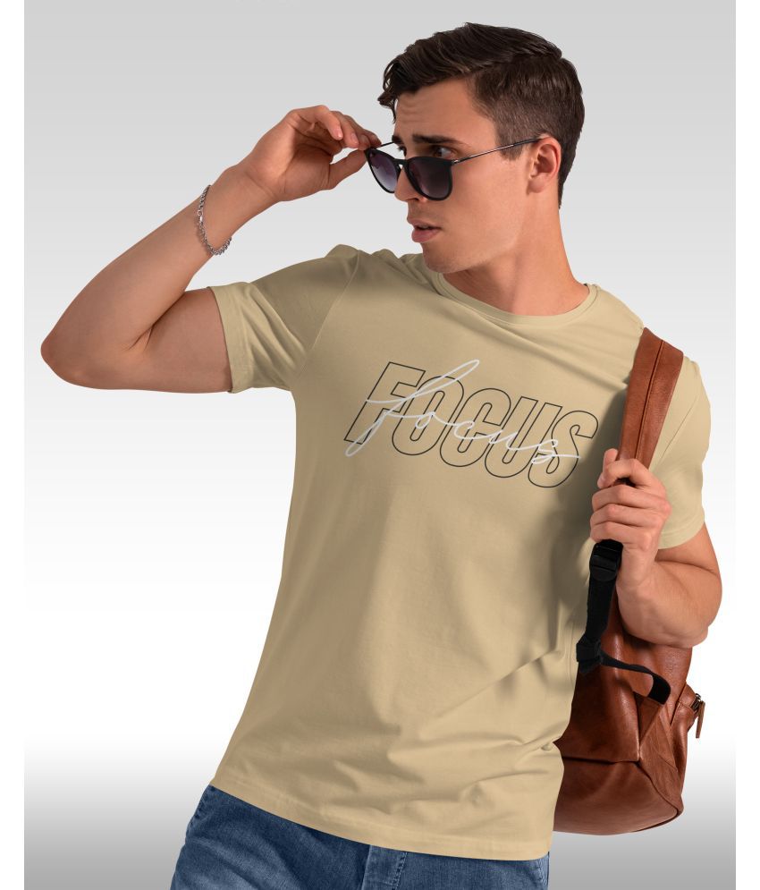     			FLYIND VOGUE OUTFIT Cotton Regular Fit Printed Half Sleeves Men's T-Shirt - Beige ( Pack of 1 )