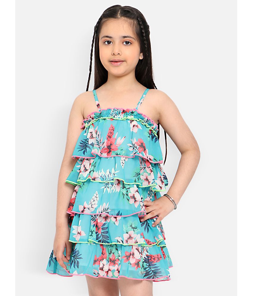     			Nauti Nati Multicolor Polyester Girls Tiered Dress ( Pack of 1 )