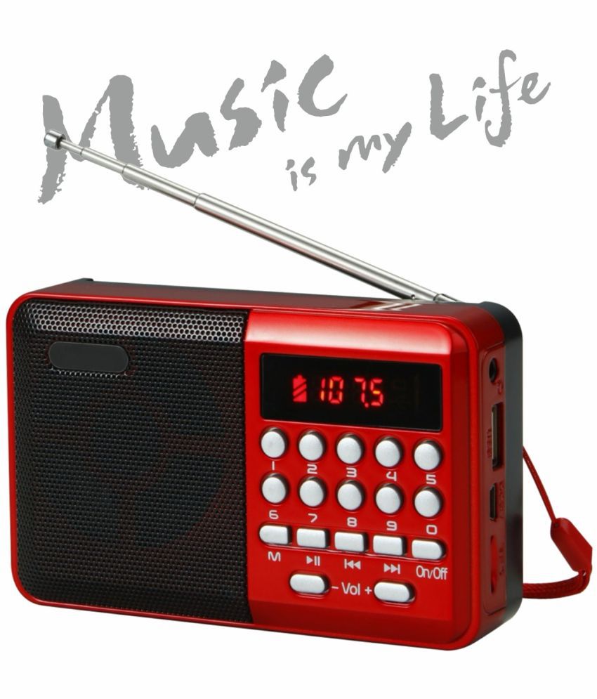     			Neo M34 RADIO 5 W Bluetooth Speaker Bluetooth v5.0 with USB Playback Time 4 hrs Red