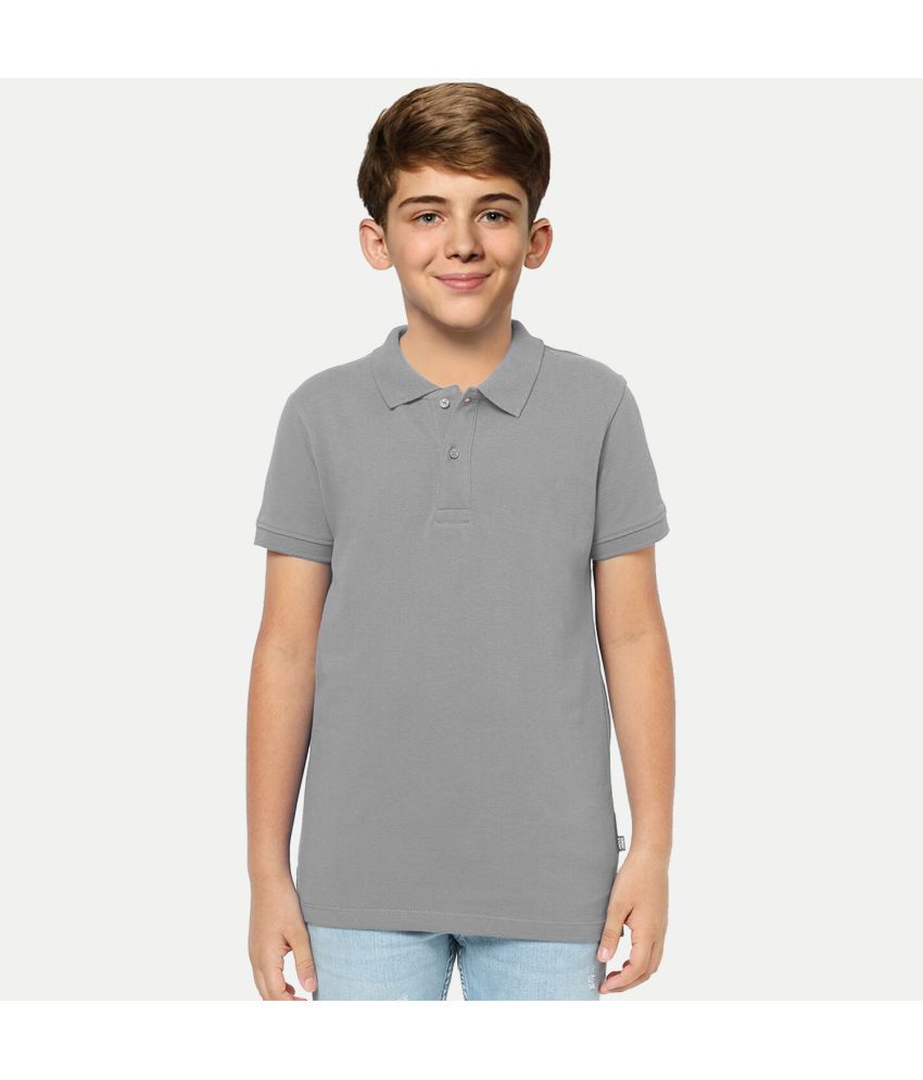     			Radprix Grey Cotton Blend Boy's Polo T-Shirt ( Pack of 1 )
