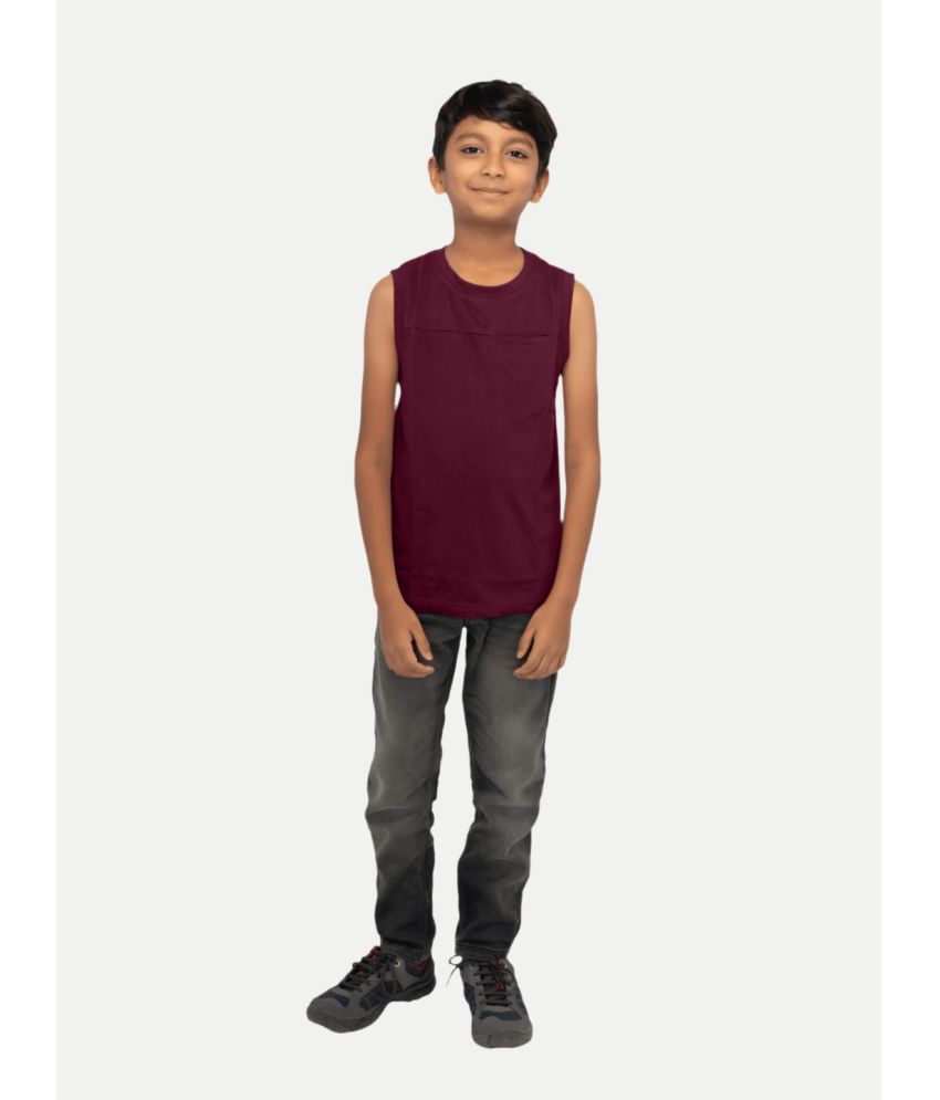     			Pack of 1 Radprix Cotton Blend Solid Boys Vest ( Maroon ) TBBKTT00965