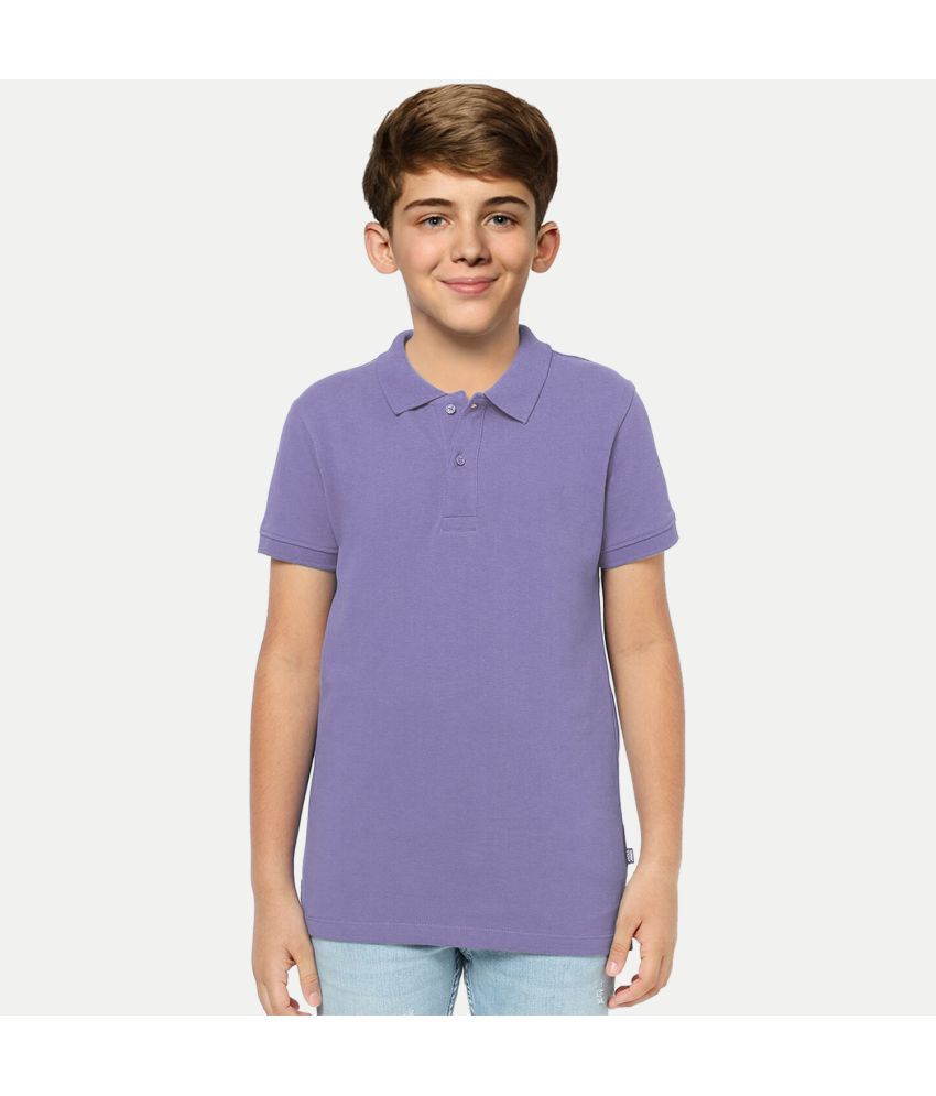     			Radprix Purple Cotton Blend Boy's Polo T-Shirt ( Pack of 1 )