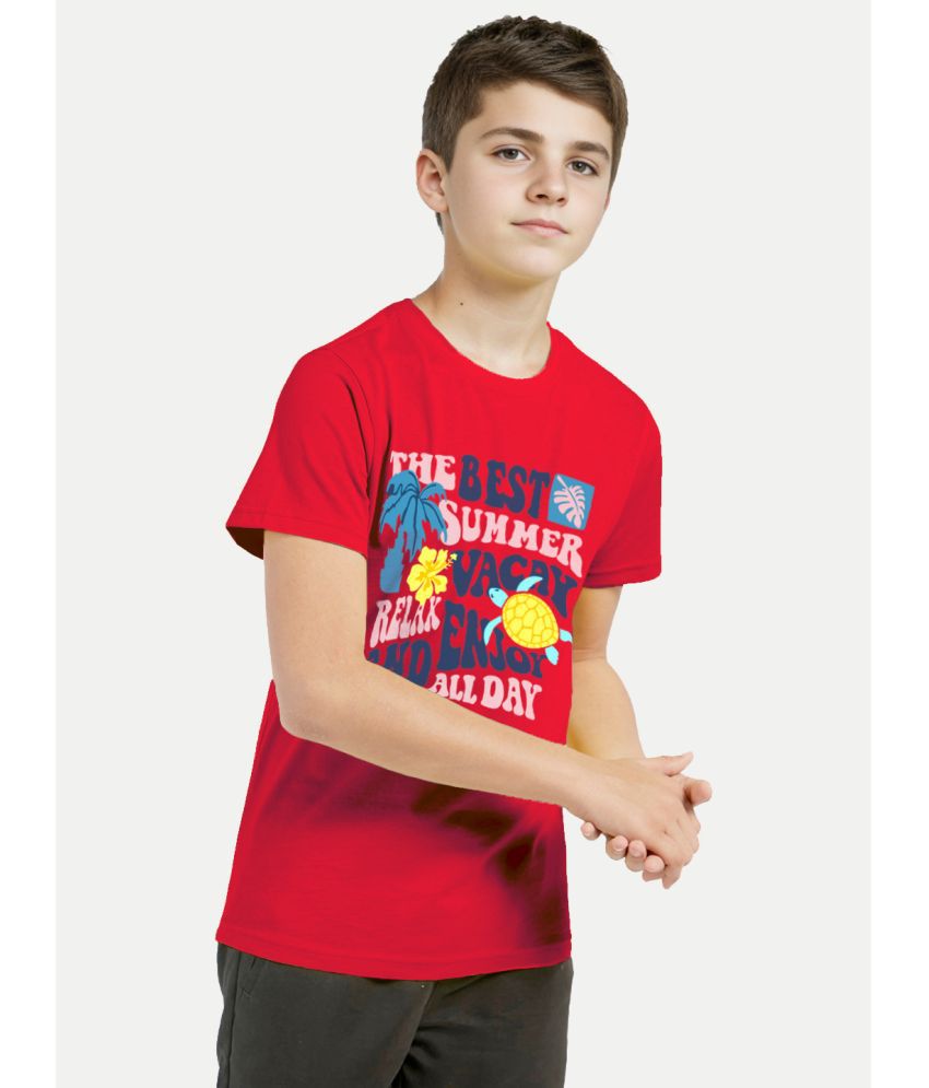     			Radprix Red Cotton Blend Boy's T-Shirt ( Pack of 1 )