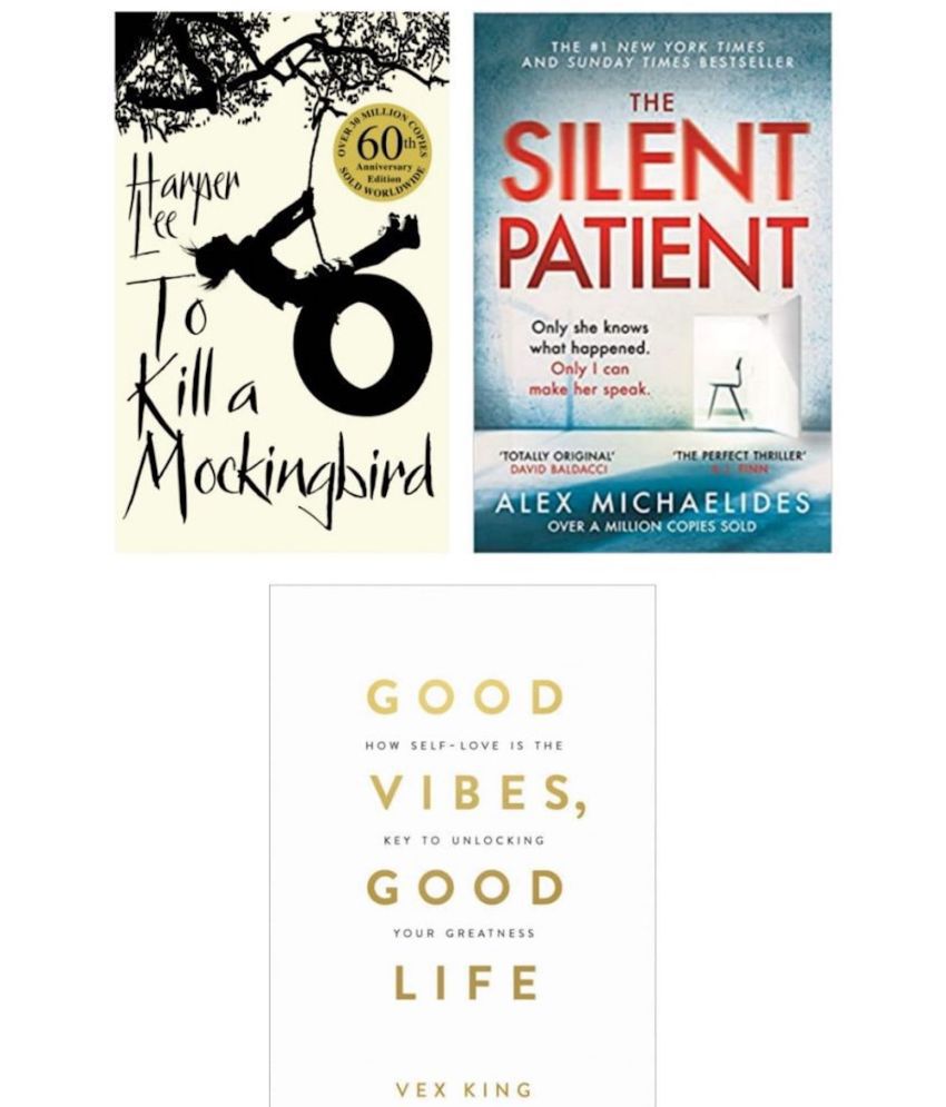     			( Combo of 3 books ) The Silent Patient & To Kill A Mockingbird & Good Vibes, Good Life - Paperback