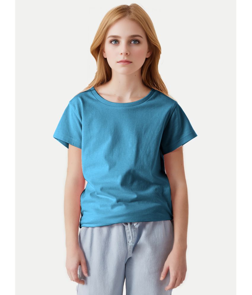     			Radprix Blue Cotton Blend Girls T-Shirt ( Pack of 1 )