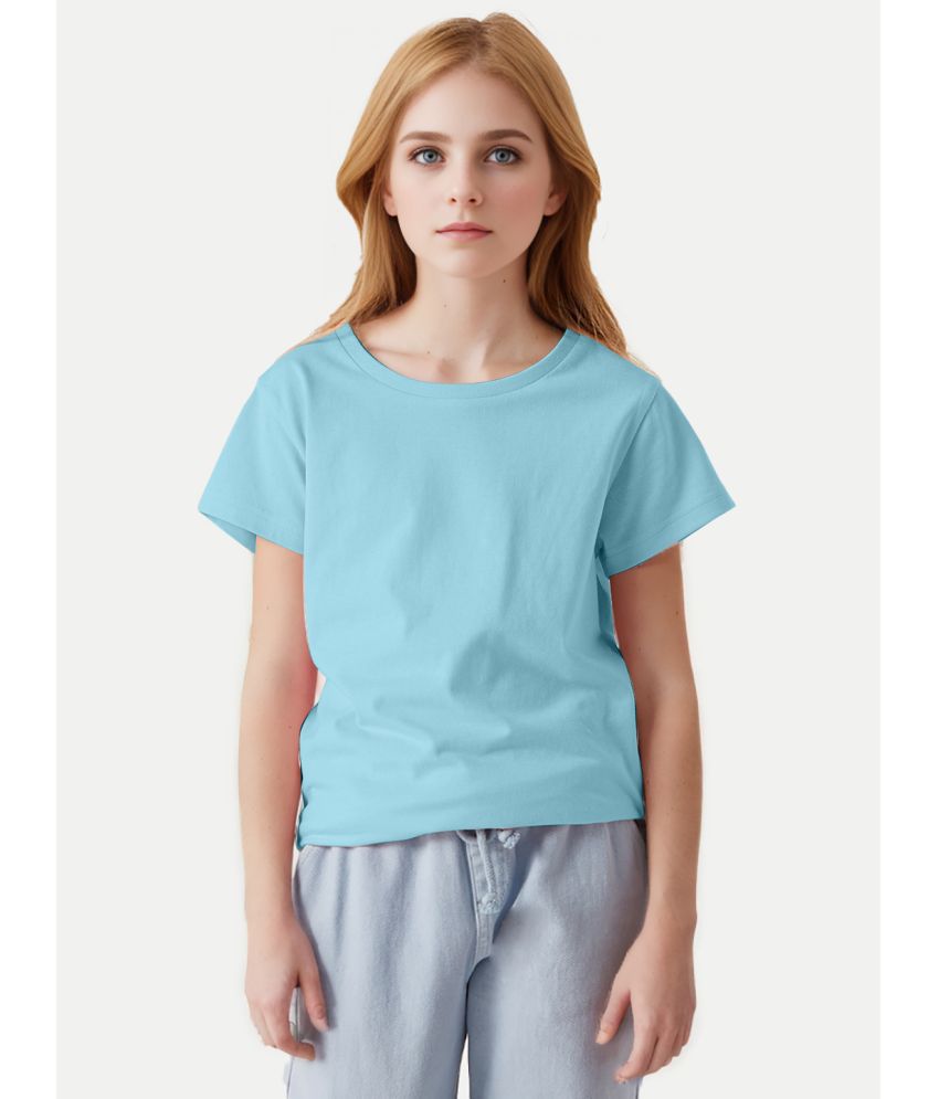     			Radprix Light Blue Cotton Blend Girls T-Shirt ( Pack of 1 )