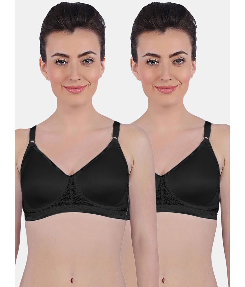     			Sonari Black Polyester Lightly Padded Women's T-Shirt Bra ( Pack of 2 )