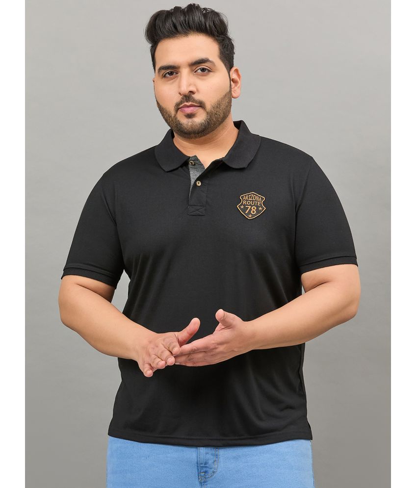     			AUSTIVO Cotton Blend Regular Fit Solid Half Sleeves Men's Polo T Shirt - Black ( Pack of 1 )