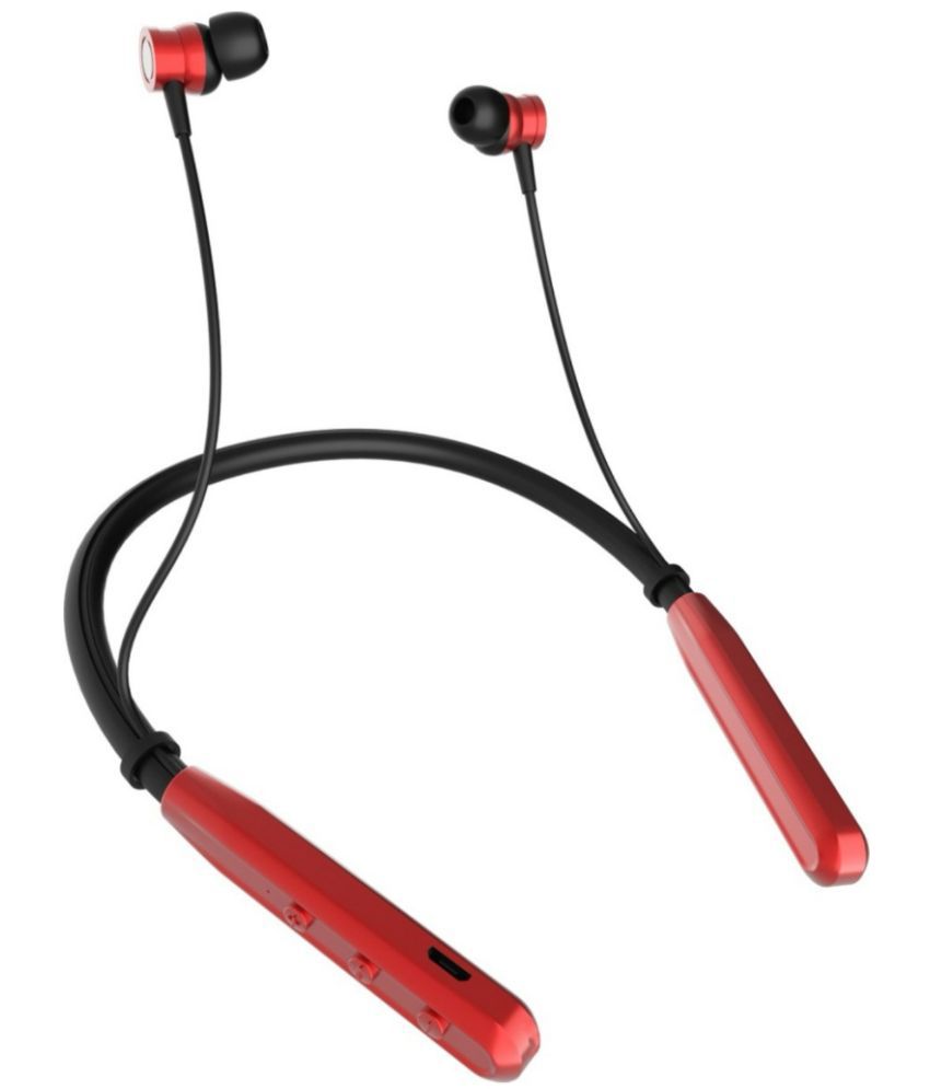     			FPX ROAR Bluetooth Bluetooth Neckband On Ear 120 Hours Playback Active Noise cancellation IPX4(Splash & Sweat Proof) Red