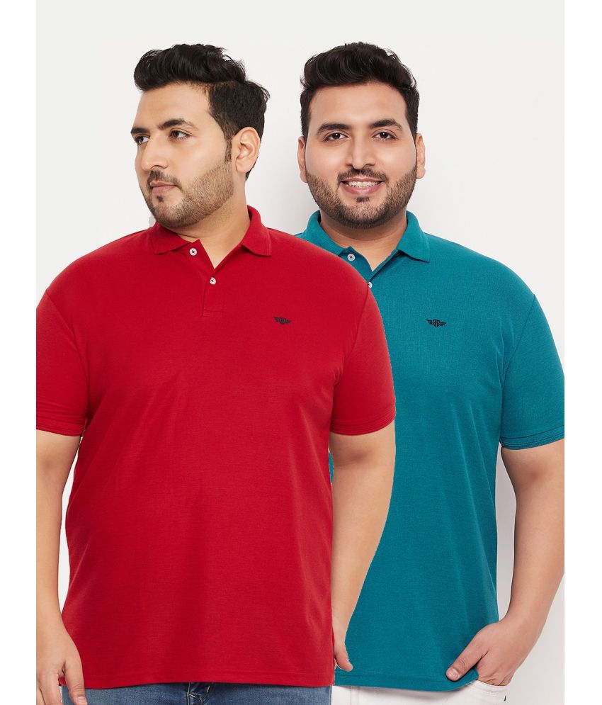     			GET GOLF Cotton Blend Regular Fit Solid Half Sleeves Men's Polo T Shirt - Maroon ( Pack of 2 )
