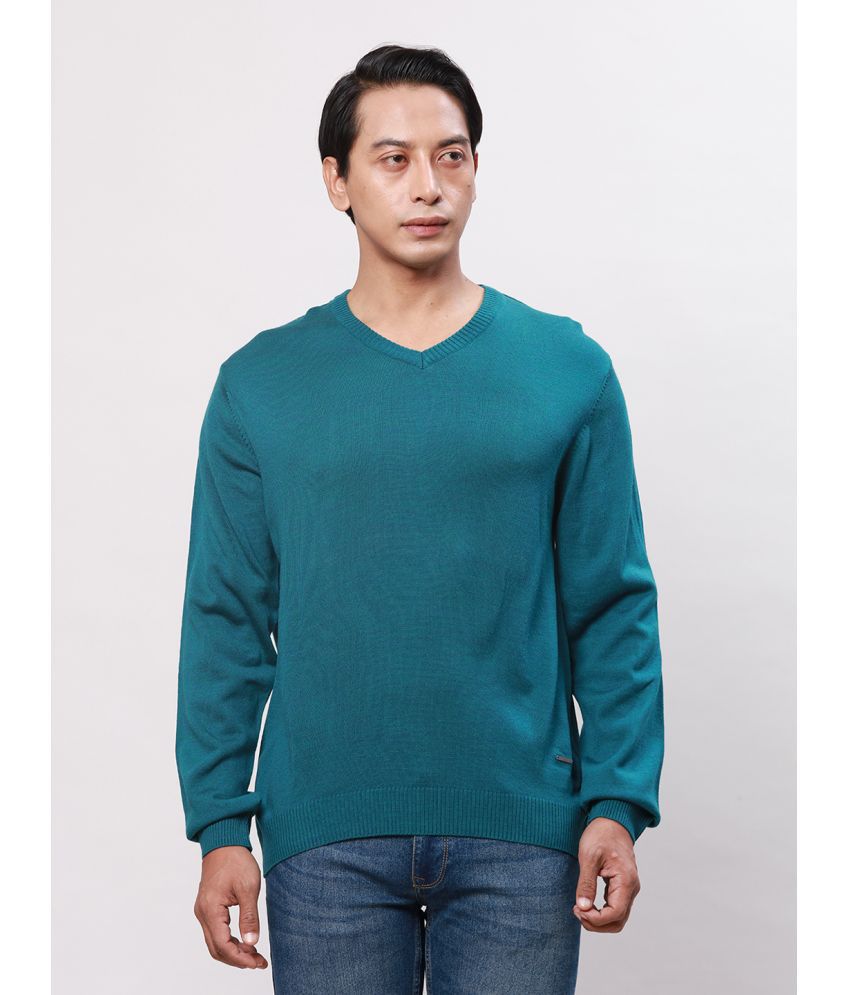     			Park Avenue Acrylic V-Neck Men's Full Sleeves Pullover Sweater - Blue ( Pack of 1 )