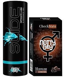 NottyBoy Slide Water Based Lubricant 100ML, Chocolate Flavoured Condom - Pack of 2