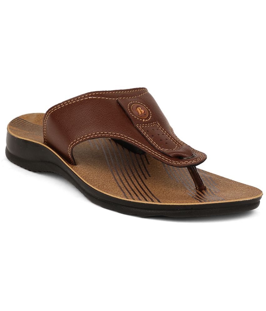     			Bata Brown Men's Thong Flip Flop