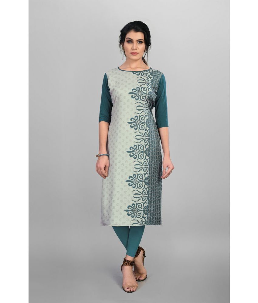     			DSK STUDIO Crepe Printed Straight Women's Kurti - Grey ( Pack of 1 )