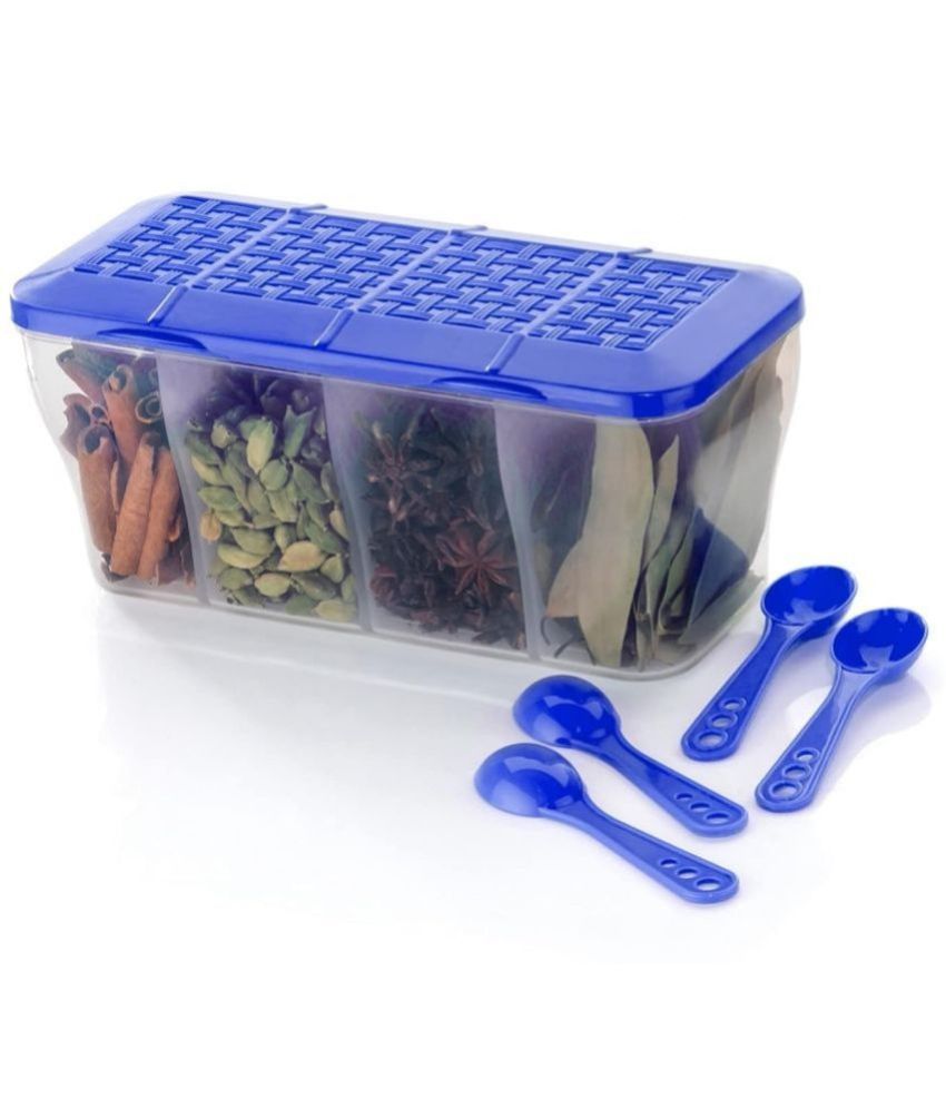     			HOMETALES Plastic Blue Spice Container ( Set of 1 )