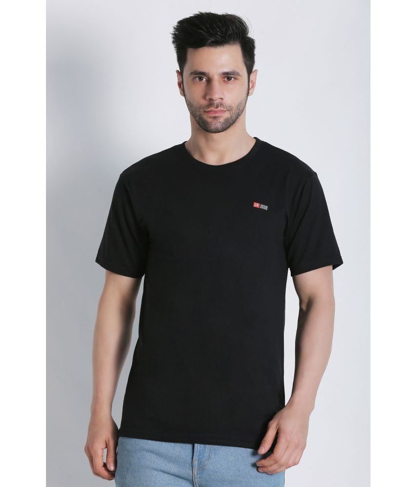     			Indian Pridee 100% Cotton Regular Fit Solid Half Sleeves Men's T-Shirt - Black ( Pack of 1 )