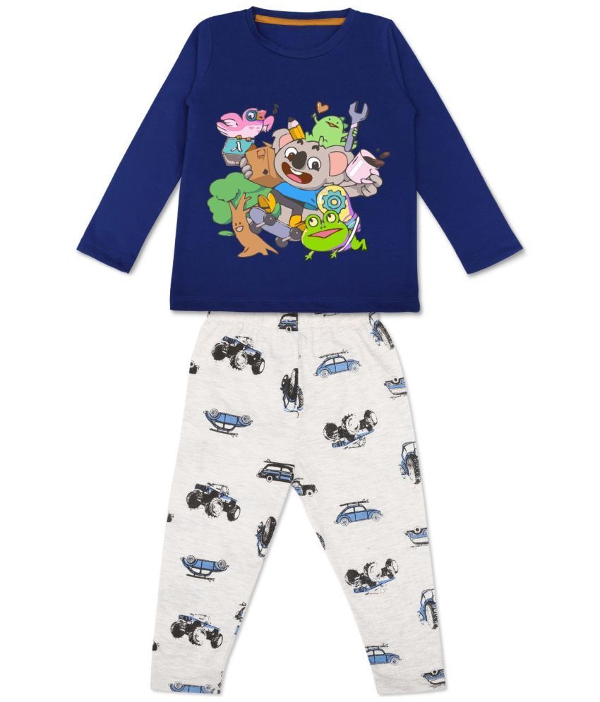     			Kidscraft Pack of 1 Boys 100% Cotton Nightsuit Set ( Blue )