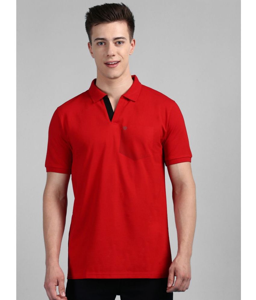     			Lux Cozi Cotton Regular Fit Solid Half Sleeves Men's Polo T Shirt - Red ( Pack of 1 )