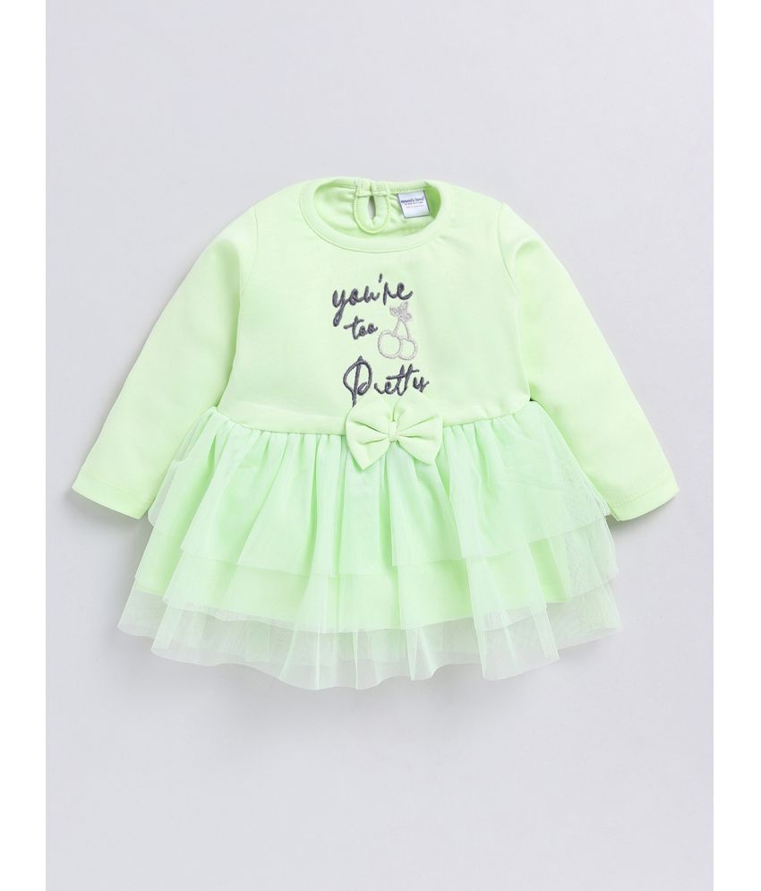     			Mom's Love Green Cotton Baby Girl Frock ( Pack of 1 )