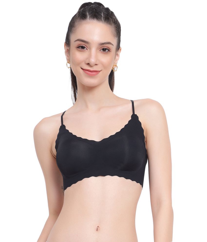     			PARKHA Black Nylon Removable Padding Women's Bralette Bra ( Pack of 1 )