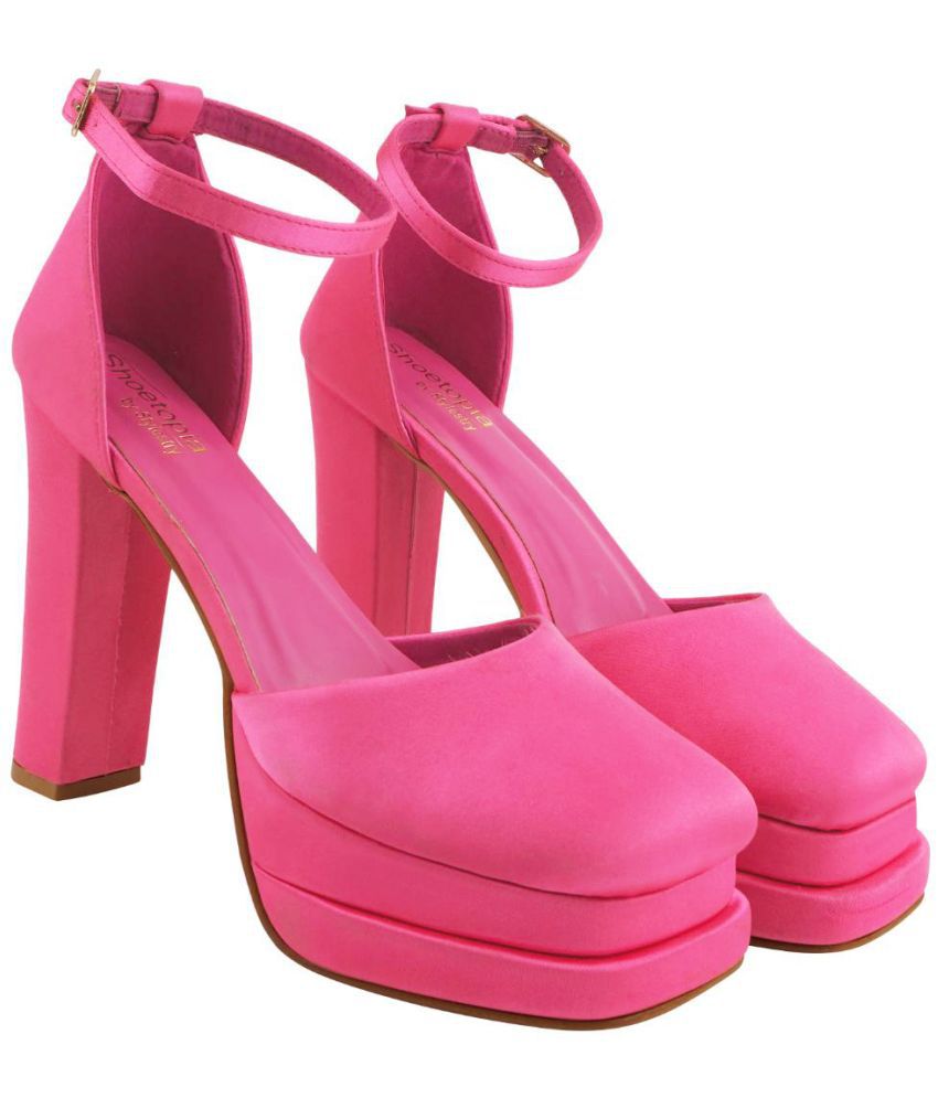     			Shoetopia Pink Women's Sandal Heels