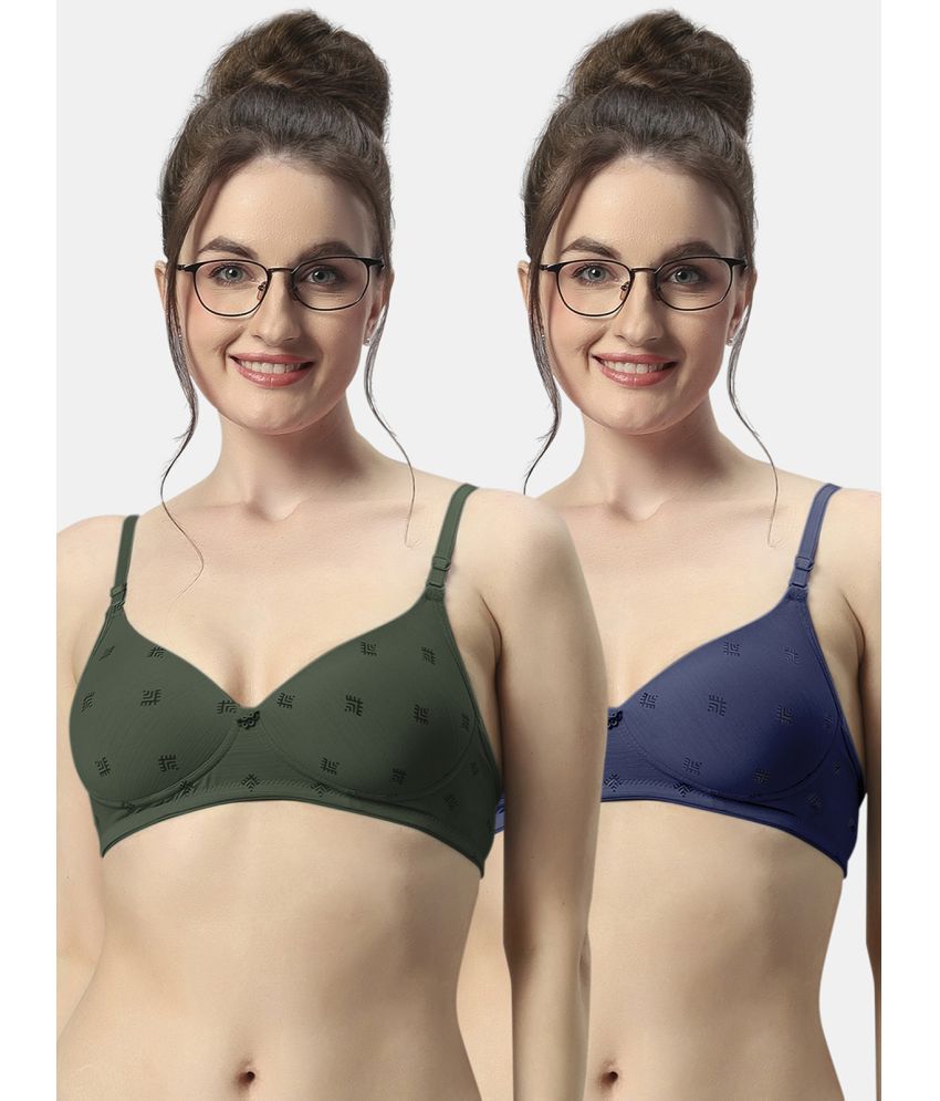     			Sonari Pack of 2 Polyester Lightly Padded Women's Everyday Bra ( Multicolor ) avanibgreennblue