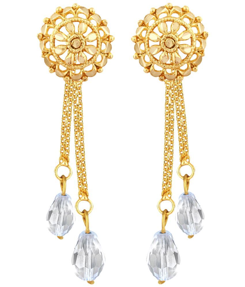     			VIVASTRI Golden Drop Earrings ( Pack of 1 )