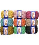 M.G ENTERPRISE Jute Combo JC-V6 Colour Exclusive Twine Ball Threads String Rope 3 Ply 900 m (9 Colours / 100 m Each) for Creative Decoration