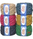 M.G Enterprise Jute Combo JC 08 Colour Exclusive Twine Ball Threads String Rope 3 Ply 300 m (6 Colours / 50 m Each) for Creative Decoration