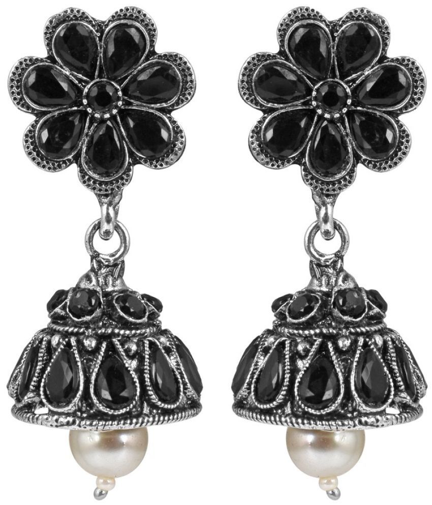     			ADMIER Black Jhumki Earrings ( Pack of 1 )