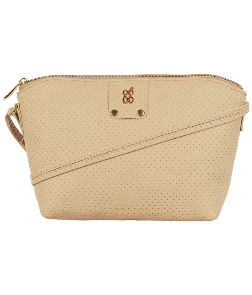     			Baggit Beige Faux Leather Sling Bag