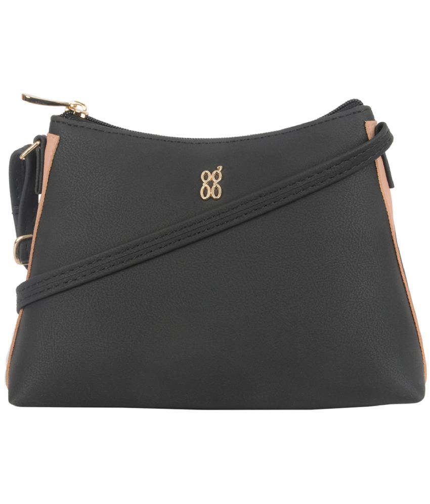     			Baggit Black Faux Leather Sling Bag