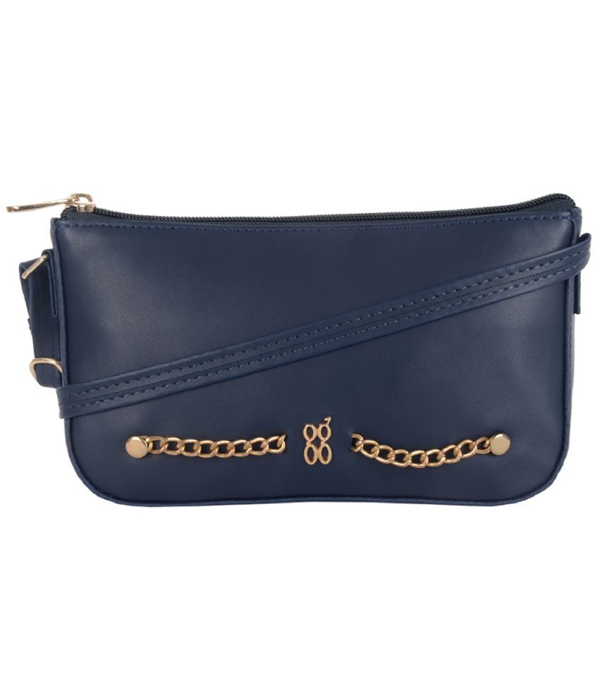     			Baggit Blue Faux Leather Sling Bag