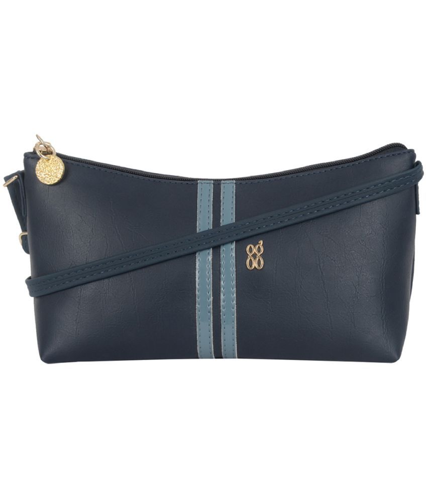     			Baggit Blue Faux Leather Sling Bag