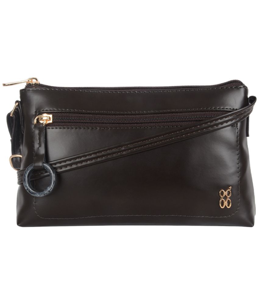     			Baggit Brown Faux Leather Sling Bag