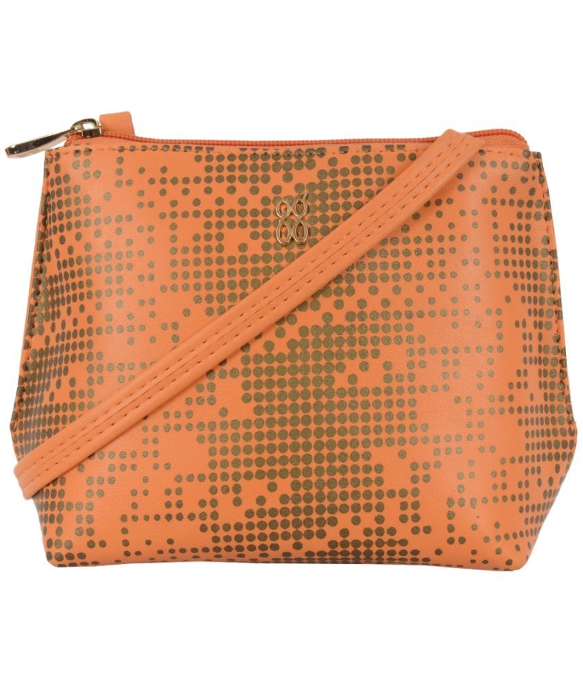     			Baggit Orange Faux Leather Sling Bag