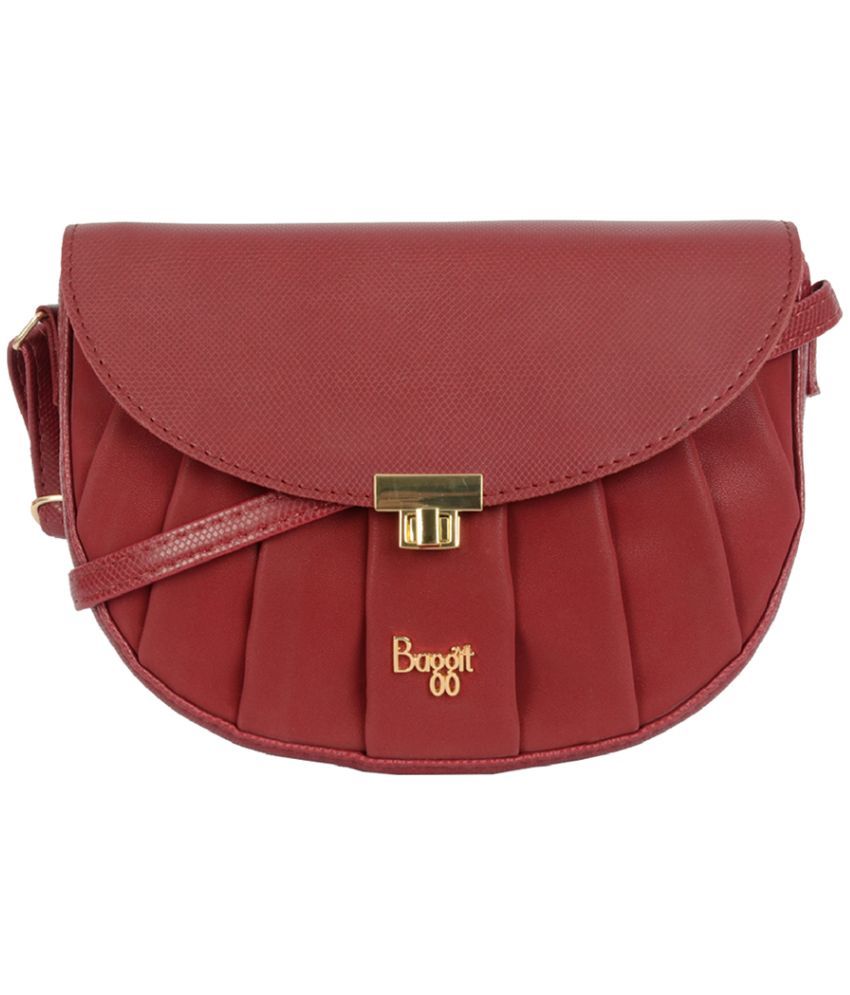     			Baggit Pink Faux Leather Sling Bag